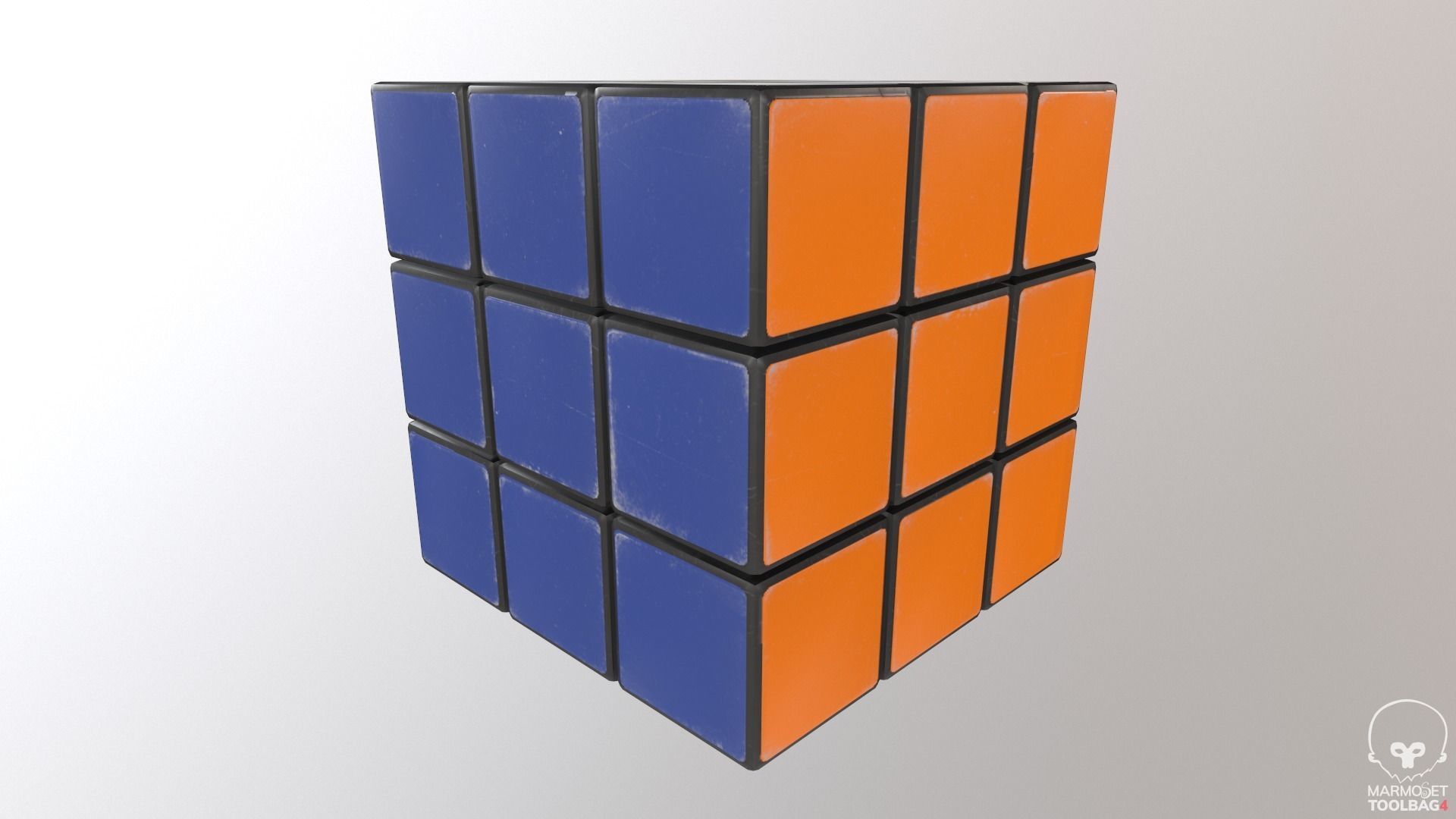 Rubiks cube Low-poly 3D model_6