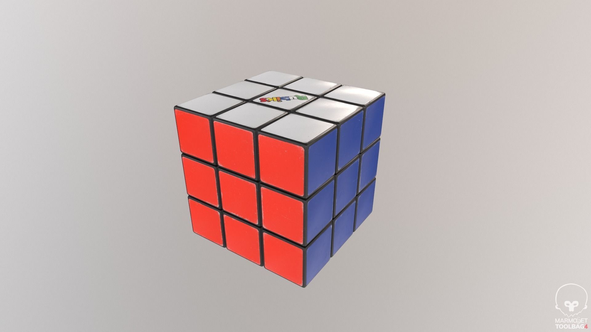 Rubiks cube Low-poly 3D model_4