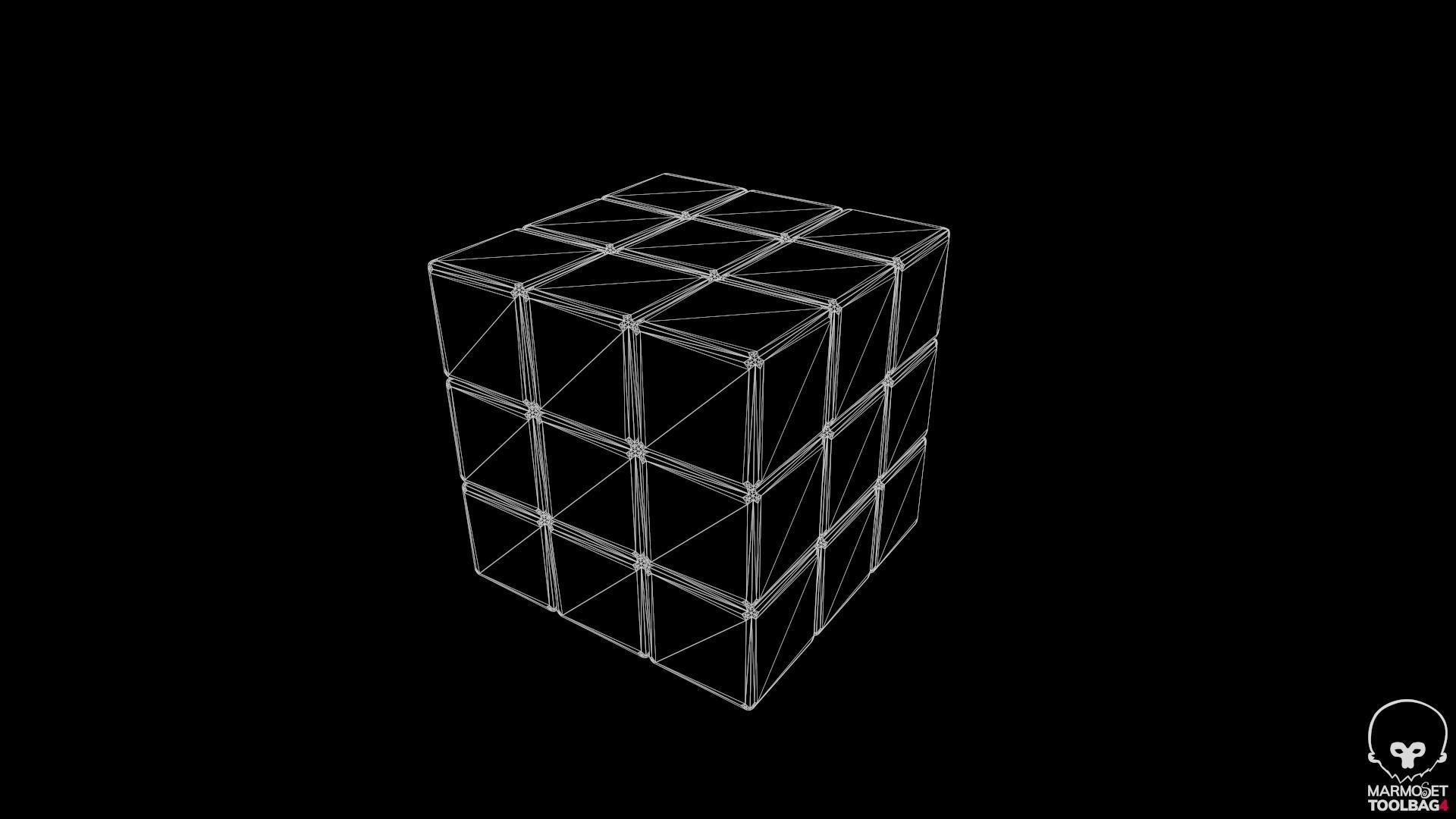 Rubiks cube Low-poly 3D model_10