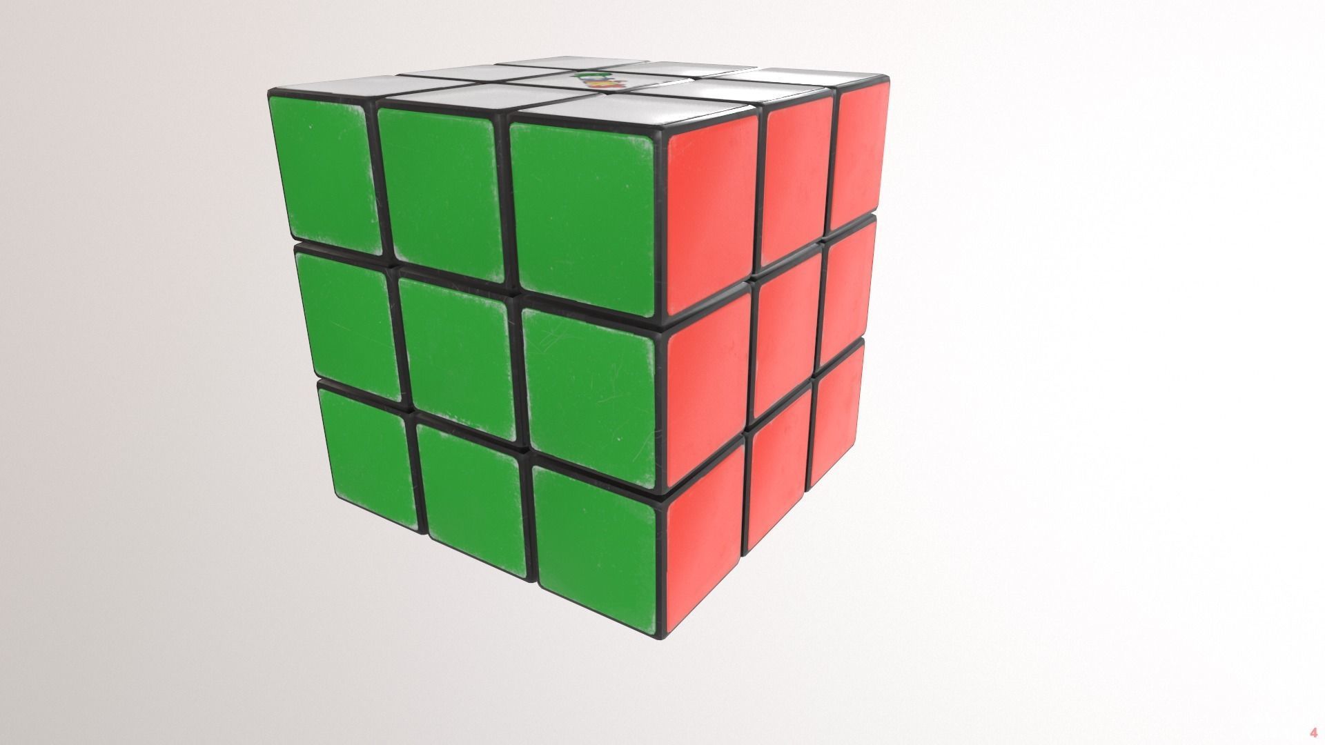 Rubiks cube Low-poly 3D model_7
