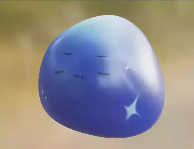 cute blue slime monster 3D model