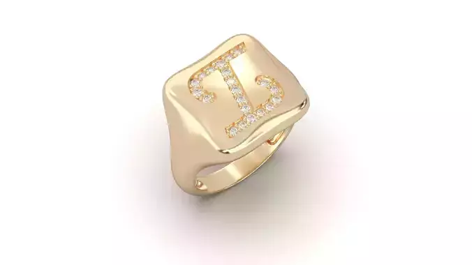 I monogram small finger ring chevalie