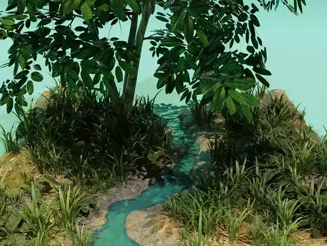 River in Forest 3D model
