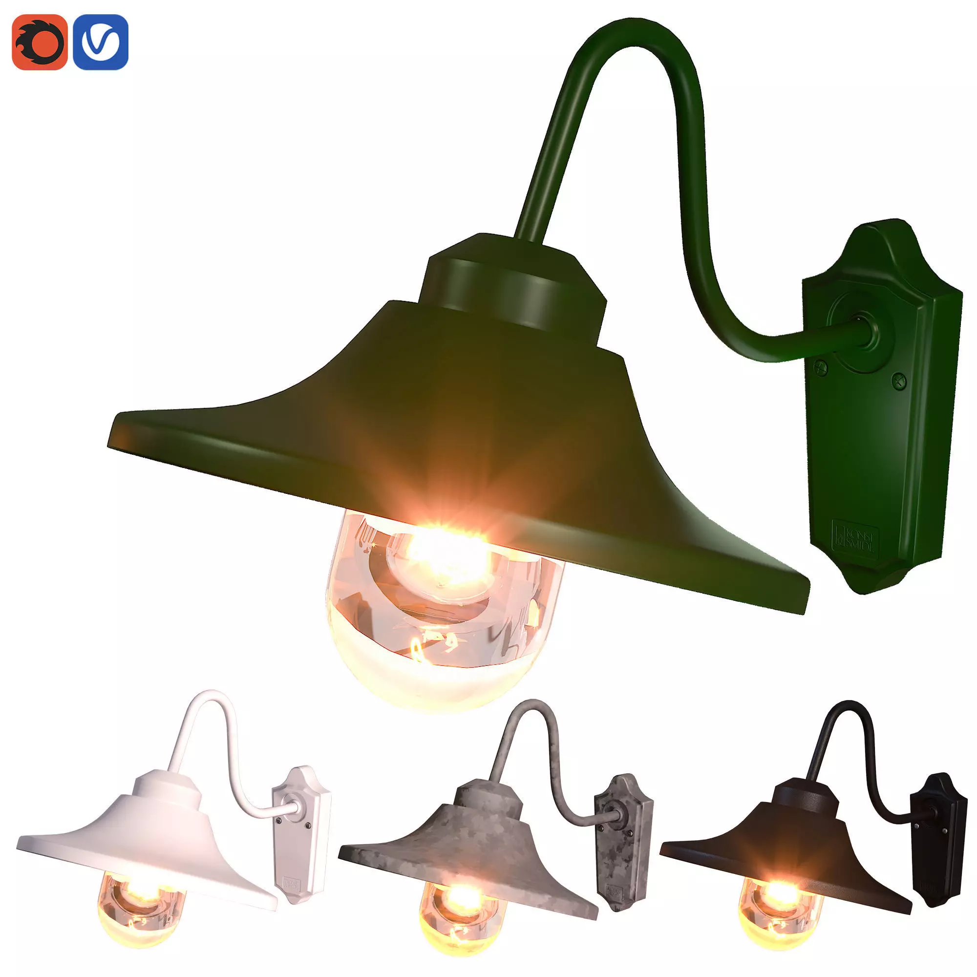 Konstsmide wall light Vega Down Low-poly 3D model