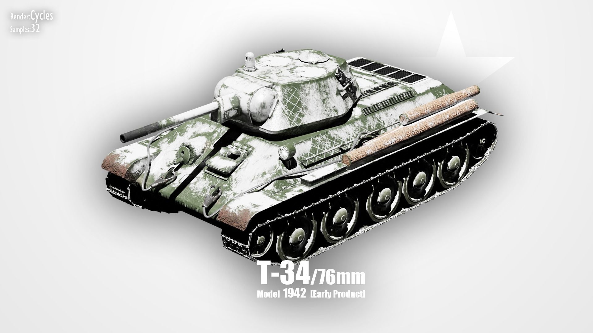 T-34-76 - Soviet Medium Tank - Model 1942 - Dual Livery Package 3D Model Collection_8