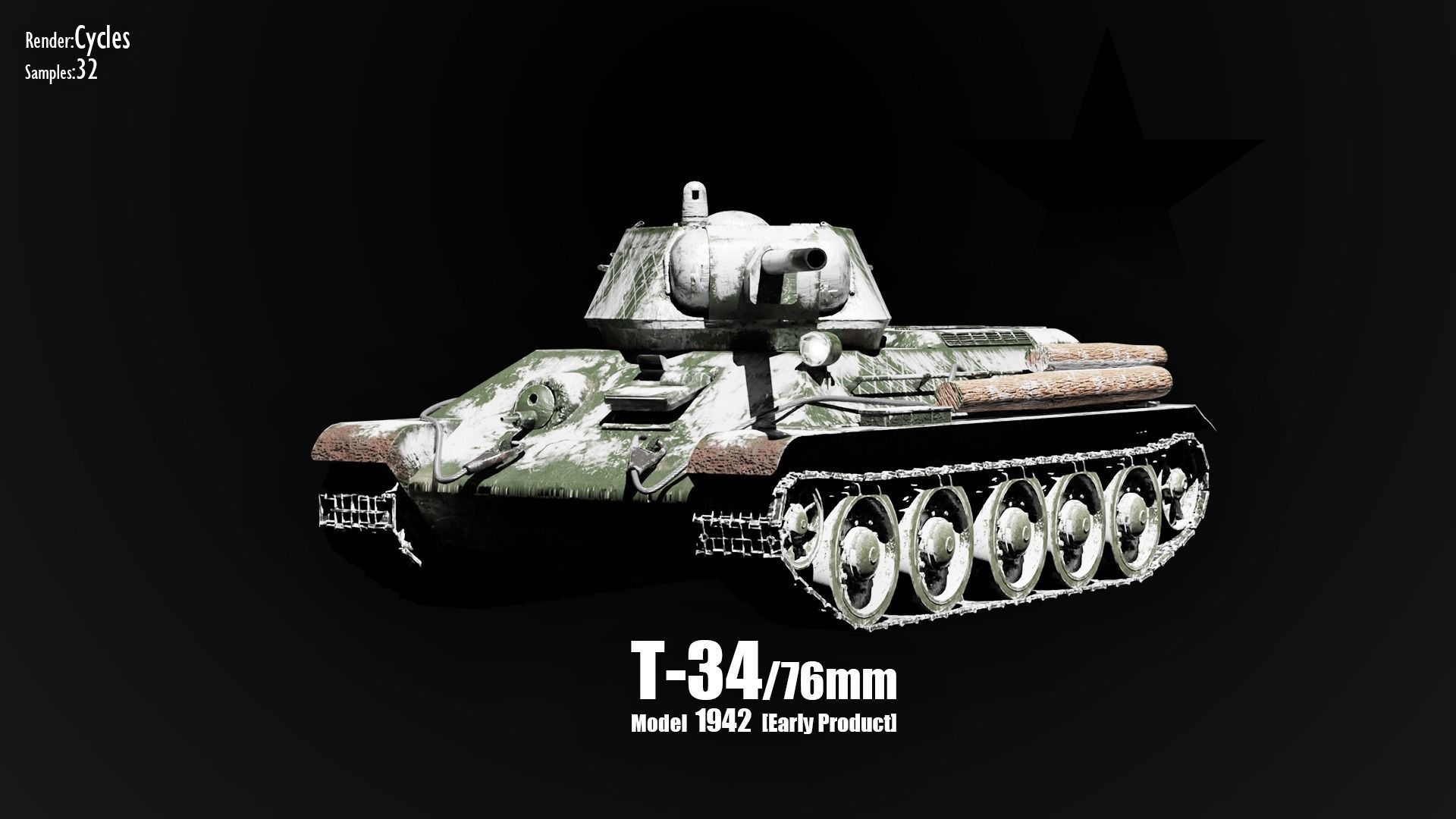 T-34-76 - Soviet Medium Tank - Model 1942 - Dual Livery Package 3D Model Collection_4