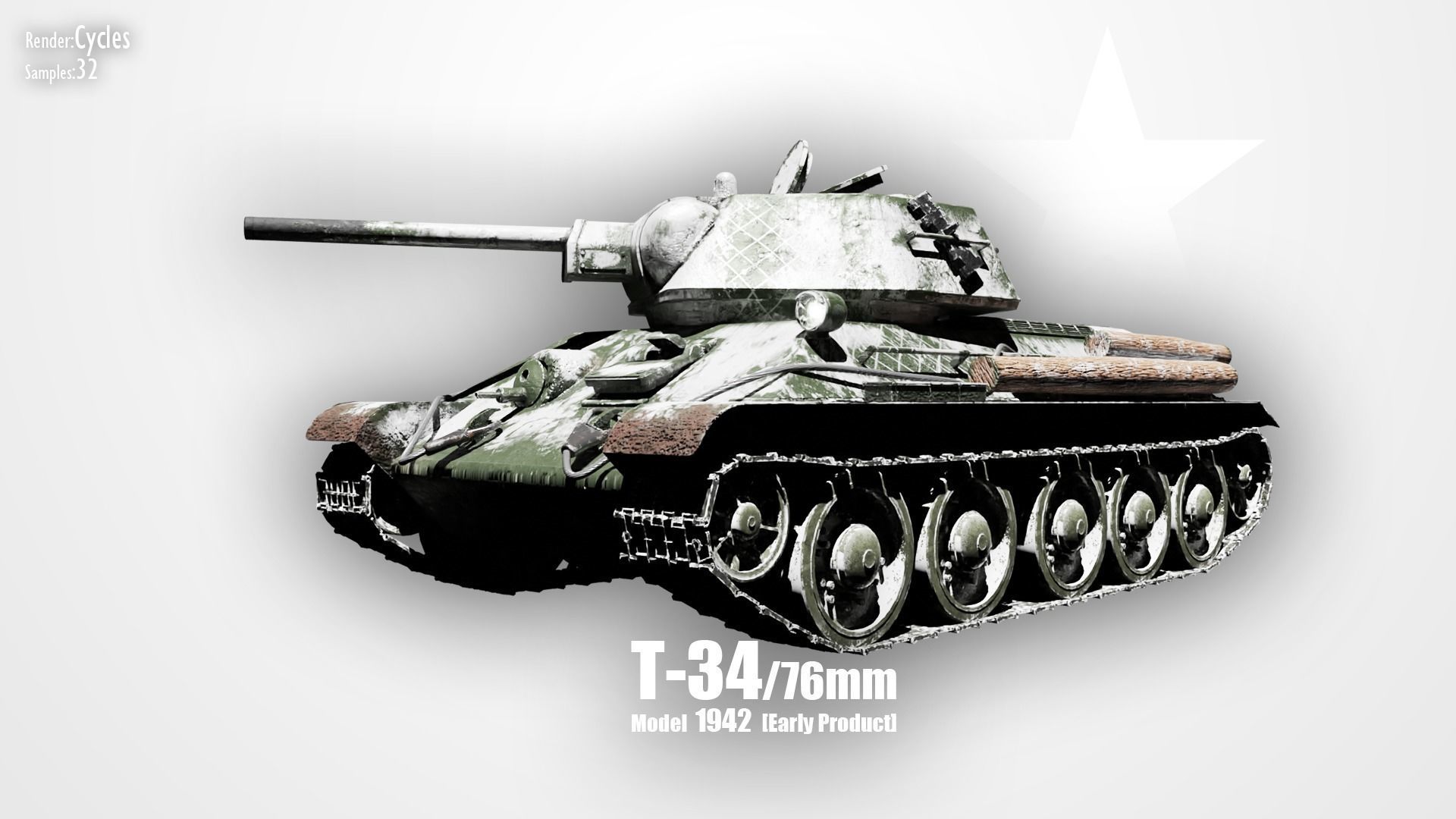 T-34-76 - Soviet Medium Tank - Model 1942 - Dual Livery Package 3D Model Collection_7
