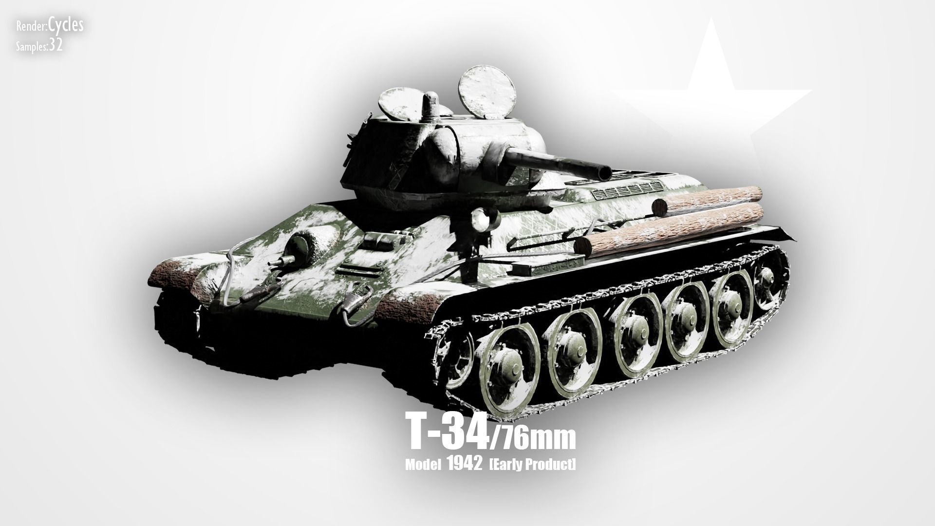 T-34-76 - Soviet Medium Tank - Model 1942 - Dual Livery Package 3D Model Collection_5