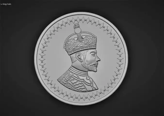 King George V Sculpture Coin Design Bas Relief 3D print model