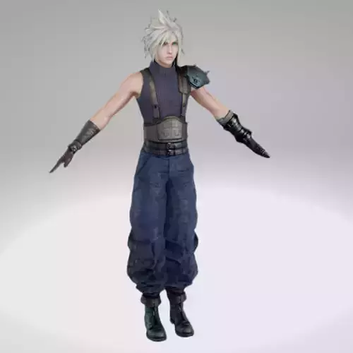 Final Fantasy - Ff7R - Cloud Strife 3D Model Low-poly 3D model