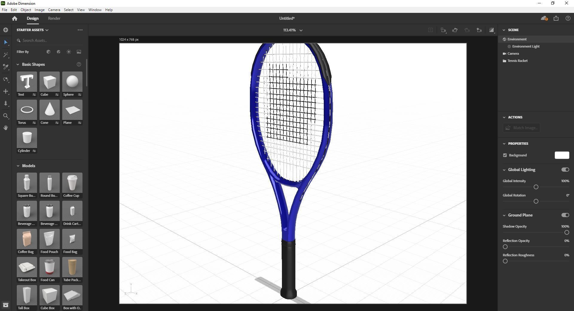 Tennis Racket 3D model_11