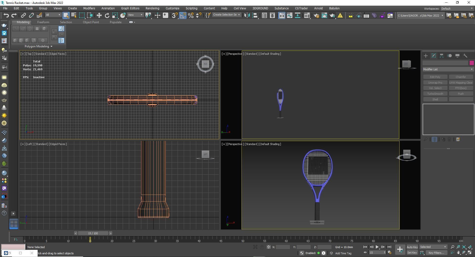 Tennis Racket 3D model_15