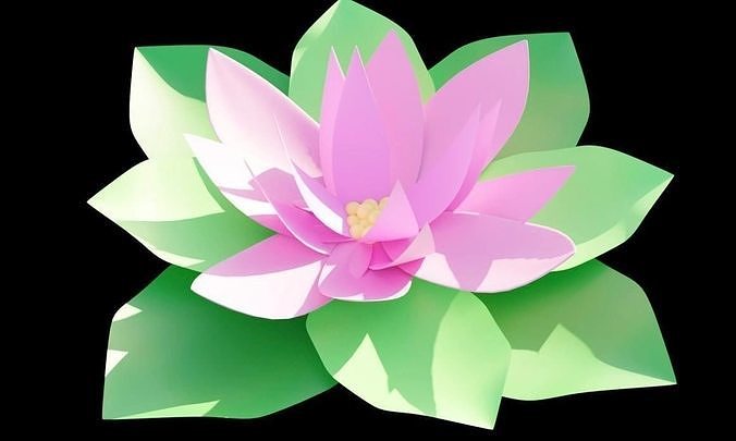 Lotus Flower Low-poly 3D model
