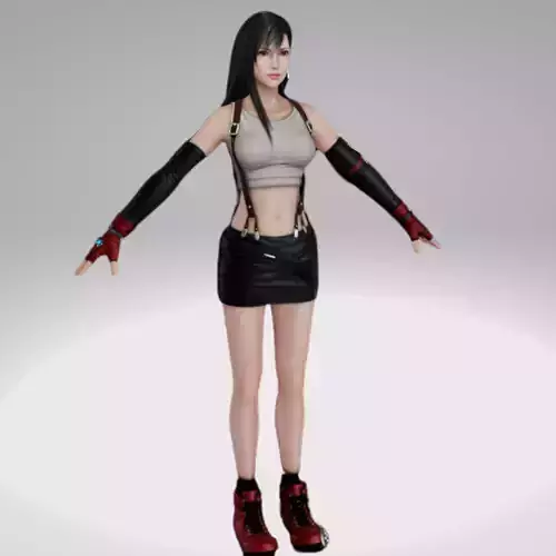 Final Fantasy - Dissidia NT - Tifa Lockhart  Avalanche Style 3D Low-poly 3D model