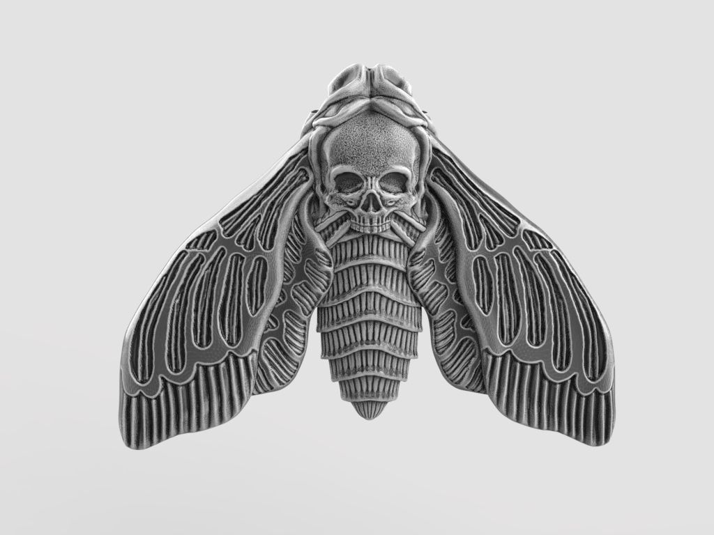 Deaths head butterfly pendant 3d model for printing 3D print 3D print model_11