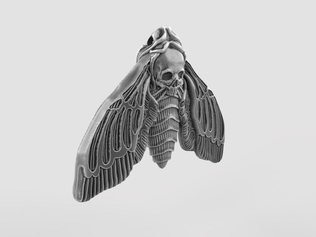 Deaths head butterfly pendant 3d model for printing 3D print 3D print model_18