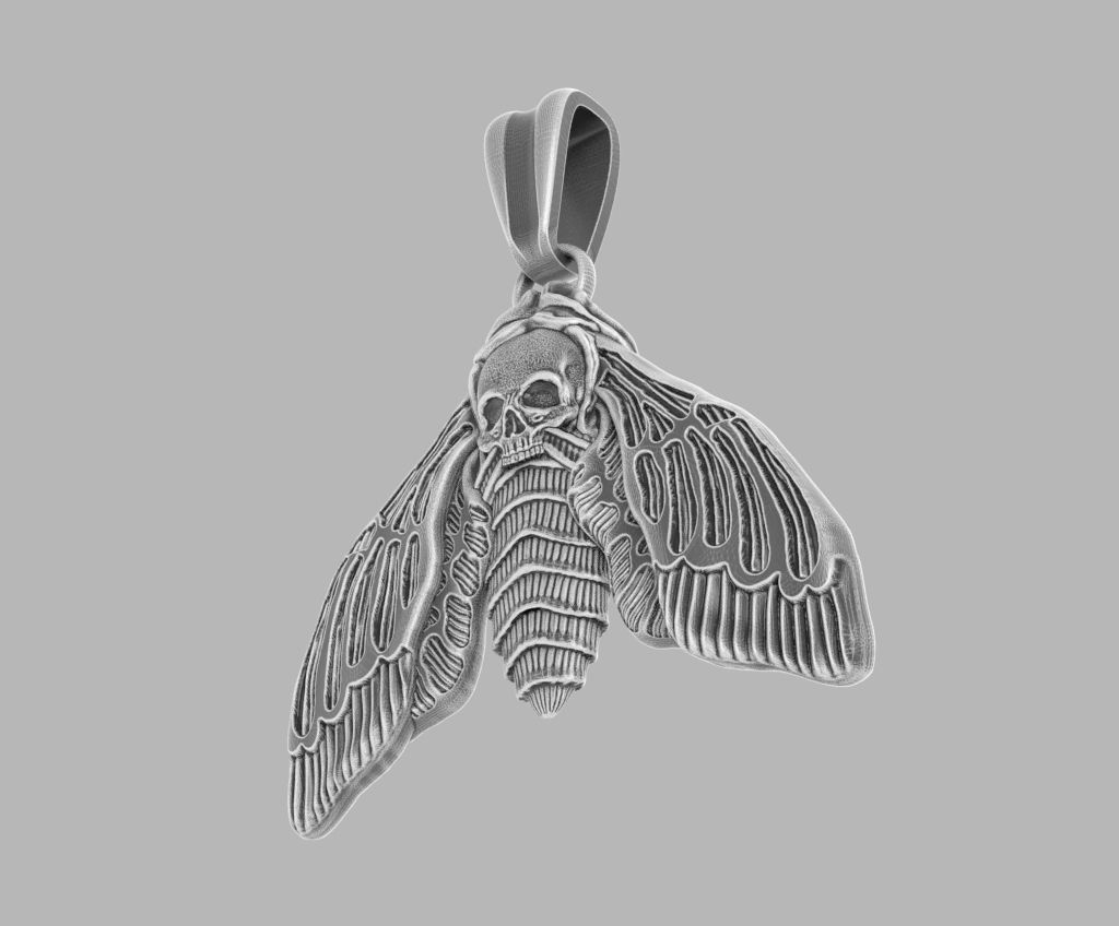 Deaths head butterfly pendant 3d model for printing 3D print 3D print model_33