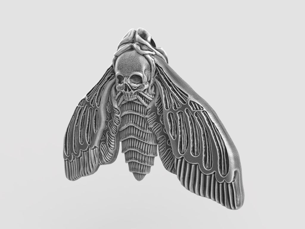 Deaths head butterfly pendant 3d model for printing 3D print 3D print model_12