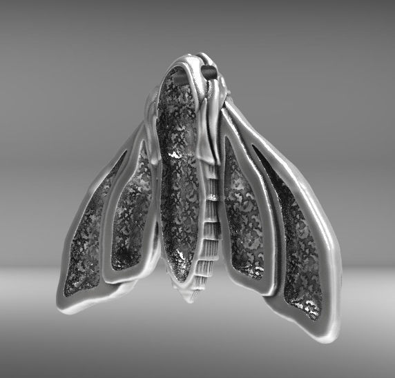 Deaths head butterfly pendant 3d model for printing 3D print 3D print model_7