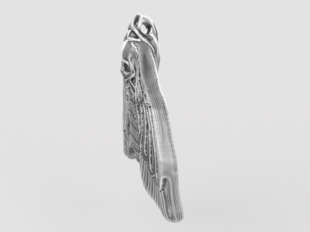 Deaths head butterfly pendant 3d model for printing 3D print 3D print model_13