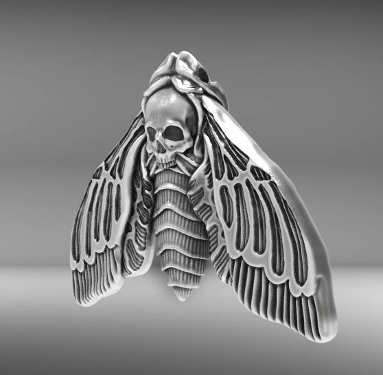 Deaths head butterfly pendant 3d model for printing 3D print 3D print model_3