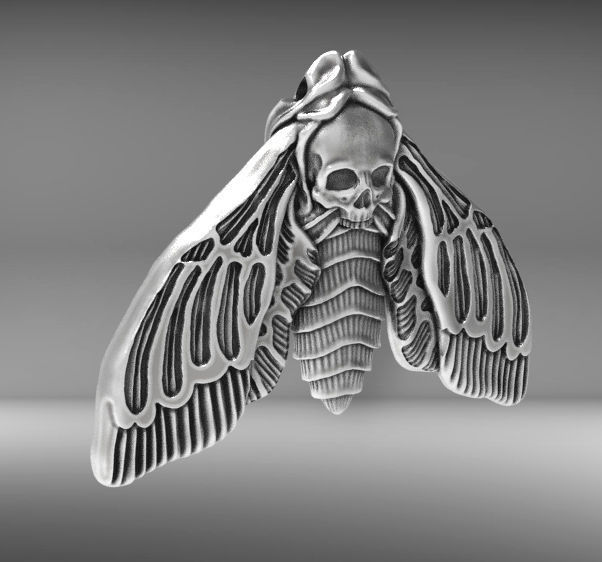 Deaths head butterfly pendant 3d model for printing 3D print 3D print model_9