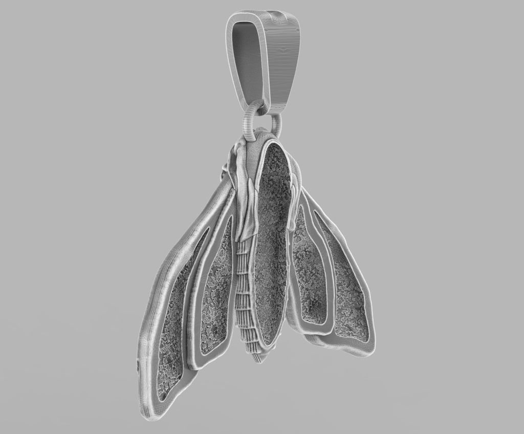 Deaths head butterfly pendant 3d model for printing 3D print 3D print model_30