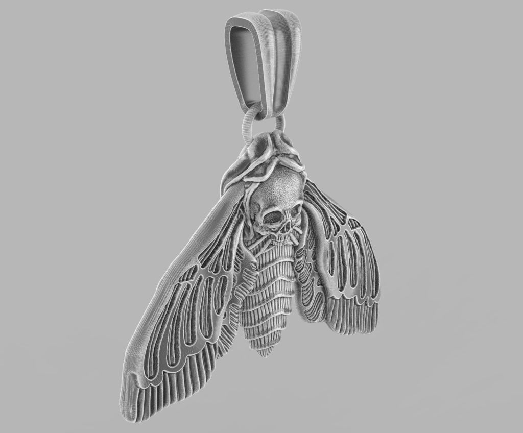 Deaths head butterfly pendant 3d model for printing 3D print 3D print model_32