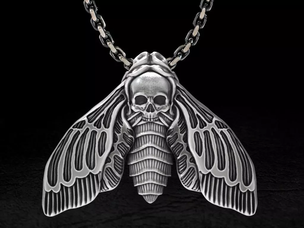 Deaths head butterfly pendant 3d model for printing 3D print 3D print model_0