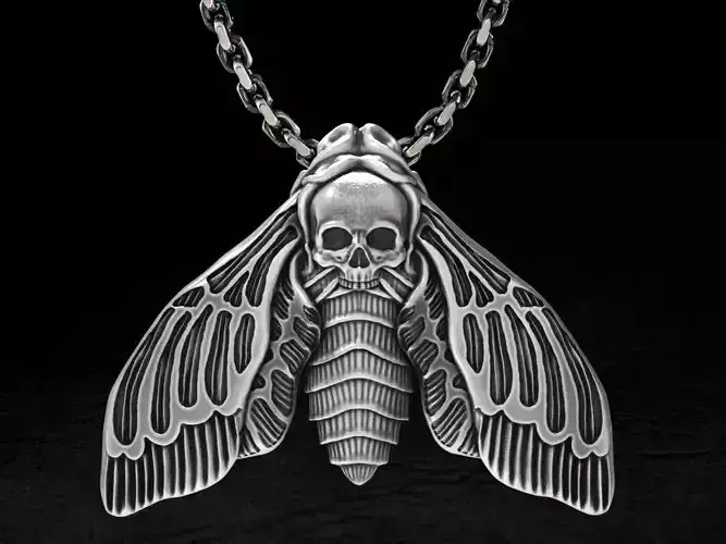Deaths head butterfly pendant 3d model for printing 3D print