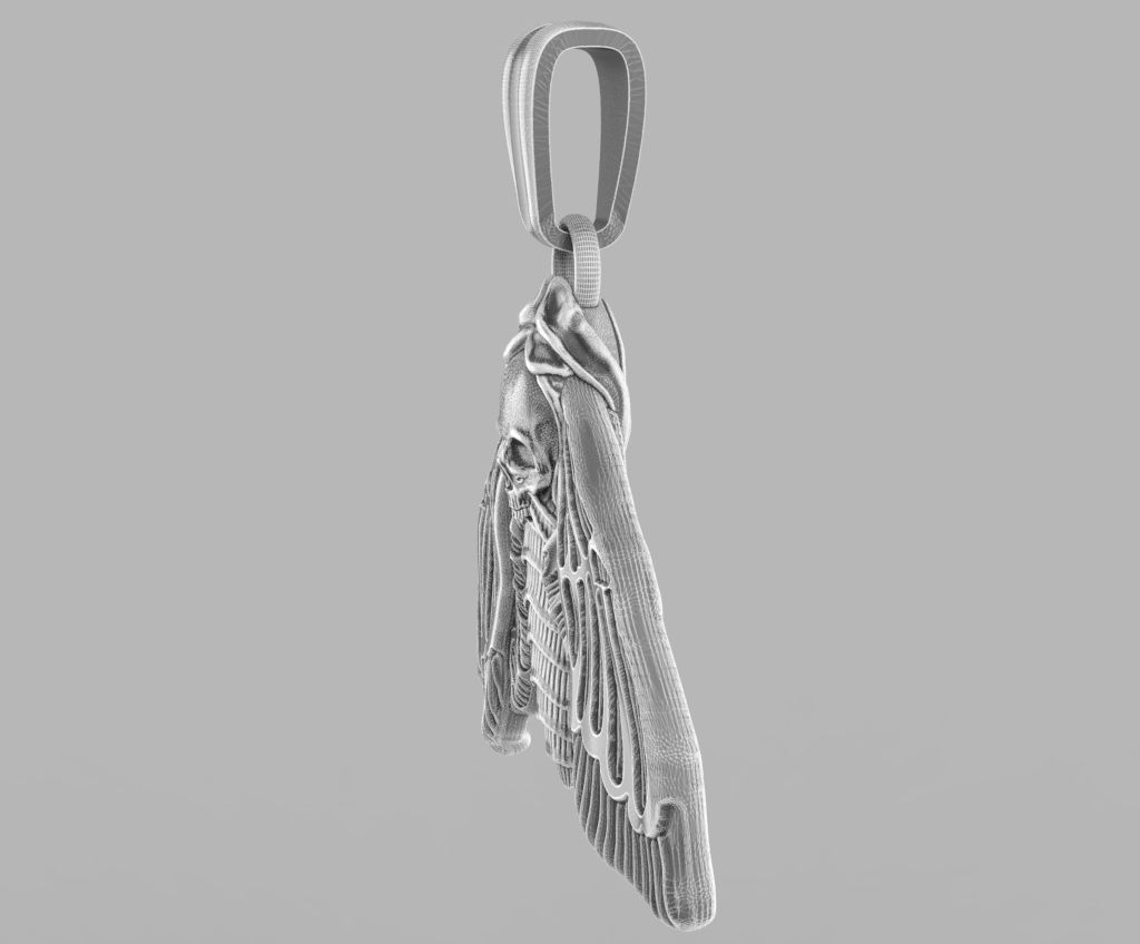 Deaths head butterfly pendant 3d model for printing 3D print 3D print model_29