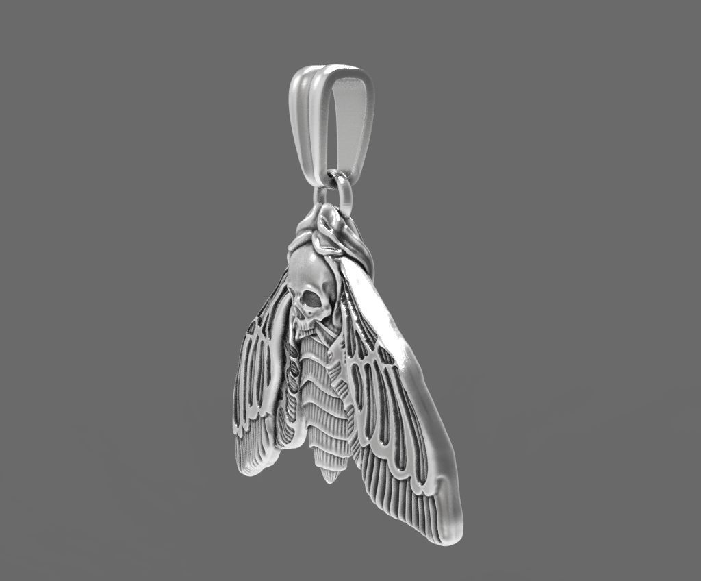 Deaths head butterfly pendant 3d model for printing 3D print 3D print model_21