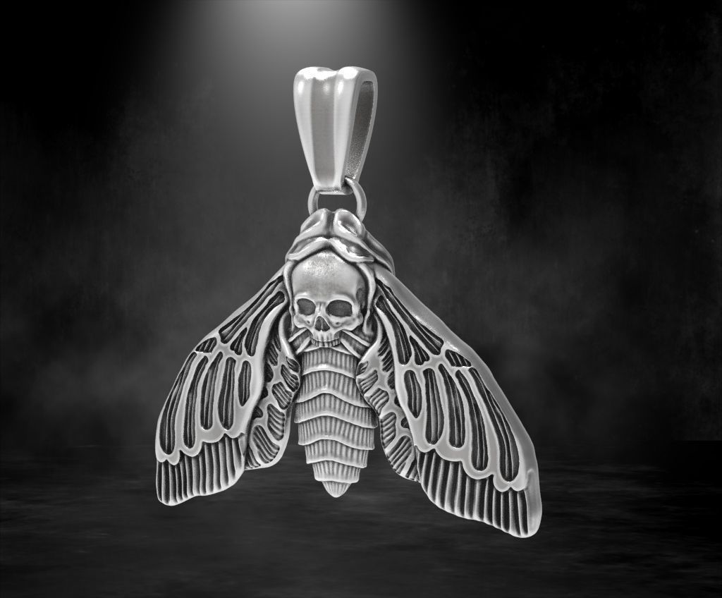 Deaths head butterfly pendant 3d model for printing 3D print 3D print model_20