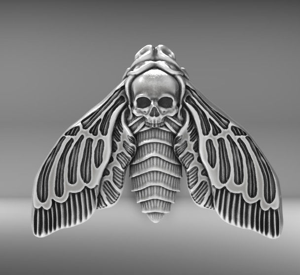 Deaths head butterfly pendant 3d model for printing 3D print 3D print model_2