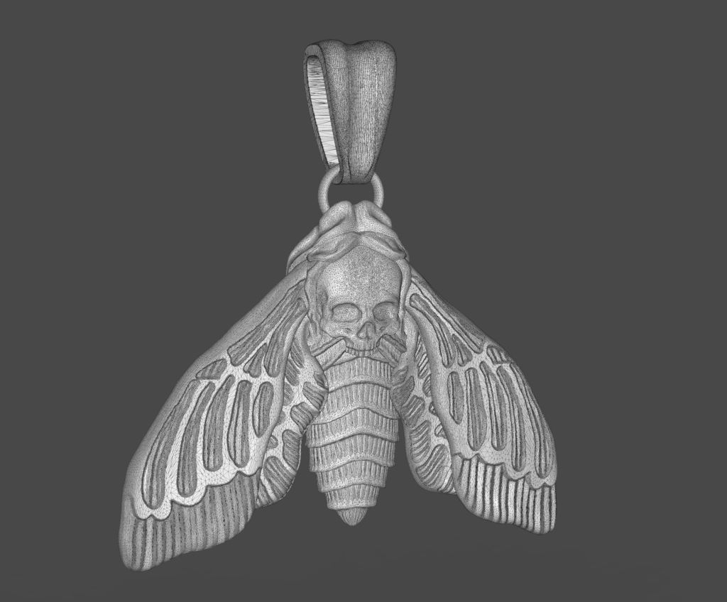 Deaths head butterfly pendant 3d model for printing 3D print 3D print model_26
