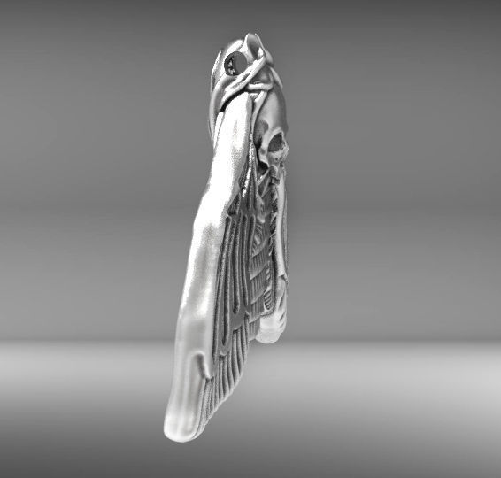 Deaths head butterfly pendant 3d model for printing 3D print 3D print model_8