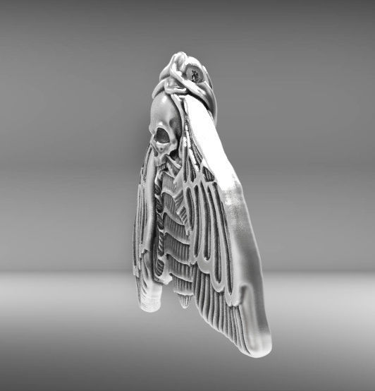 Deaths head butterfly pendant 3d model for printing 3D print 3D print model_4