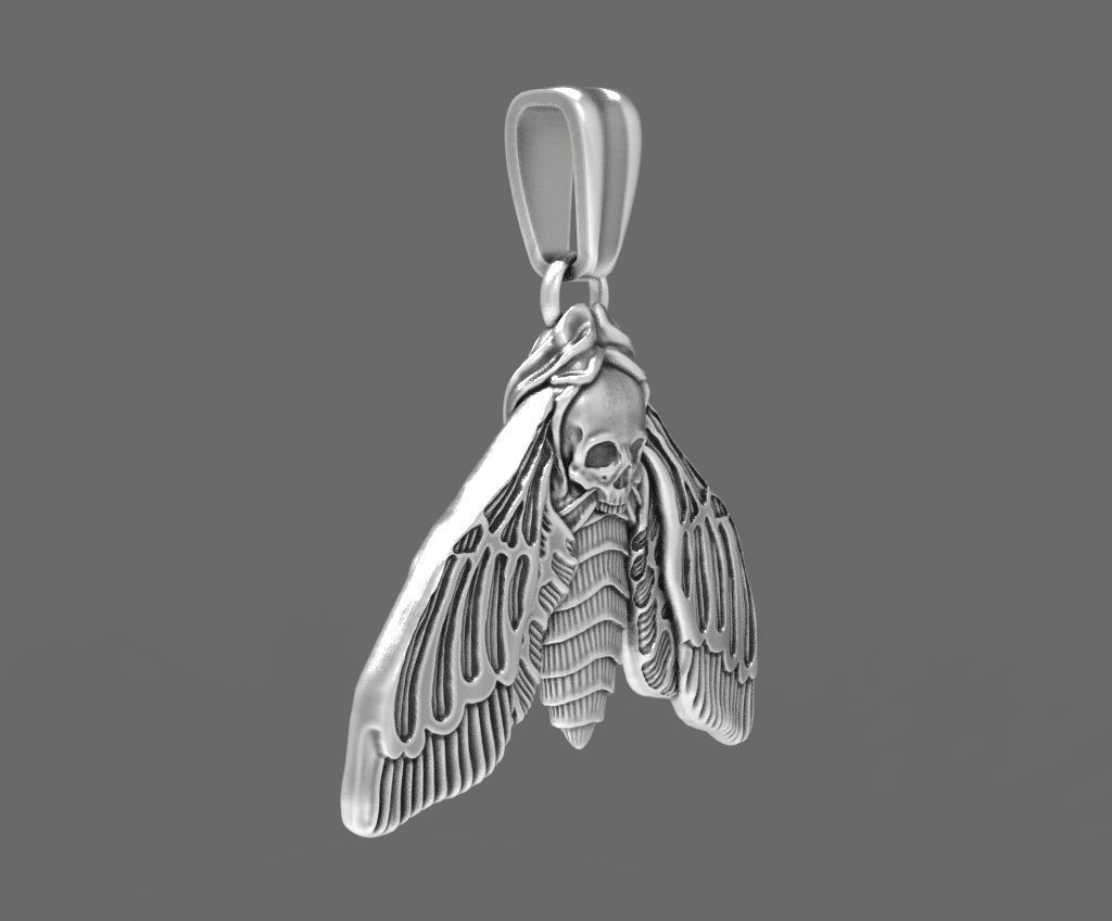 Deaths head butterfly pendant 3d model for printing 3D print 3D print model_25