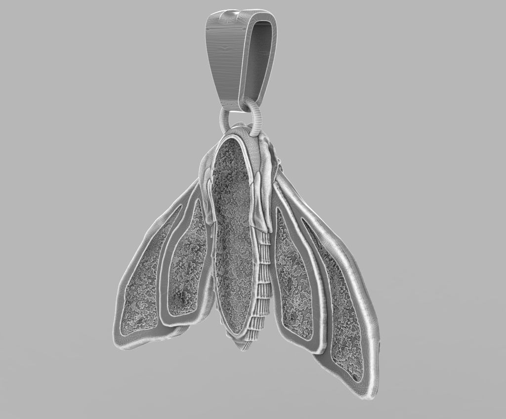 Deaths head butterfly pendant 3d model for printing 3D print 3D print model_31