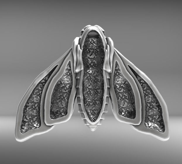 Deaths head butterfly pendant 3d model for printing 3D print 3D print model_6
