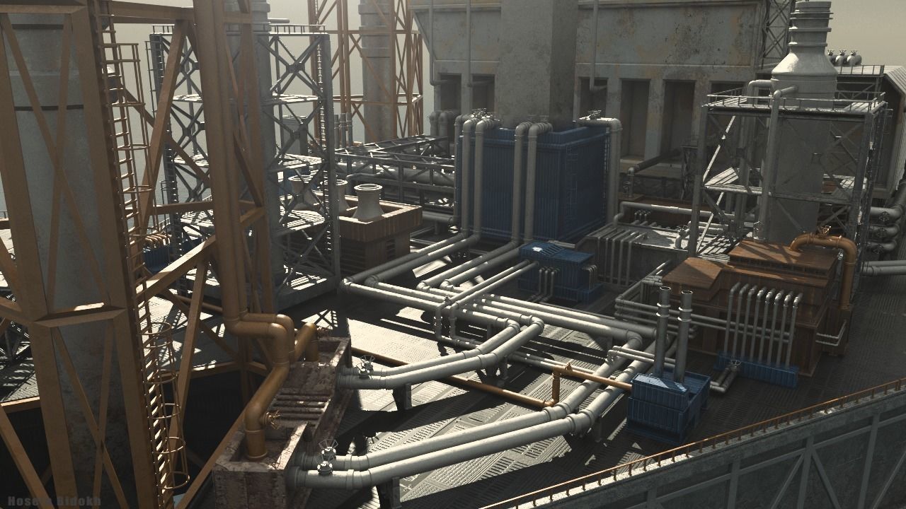 oil platform 3D model_2