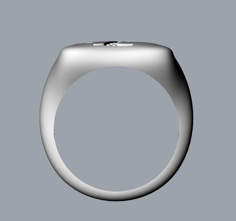 P monogram small finger ring chevalier 3D print model_4