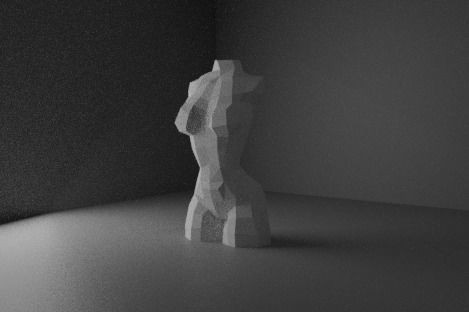 Low poly female torso 3D print model_3