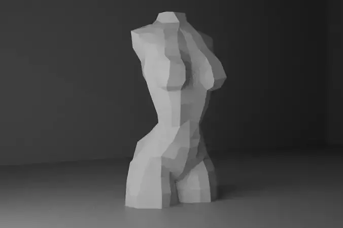 Low poly female torso