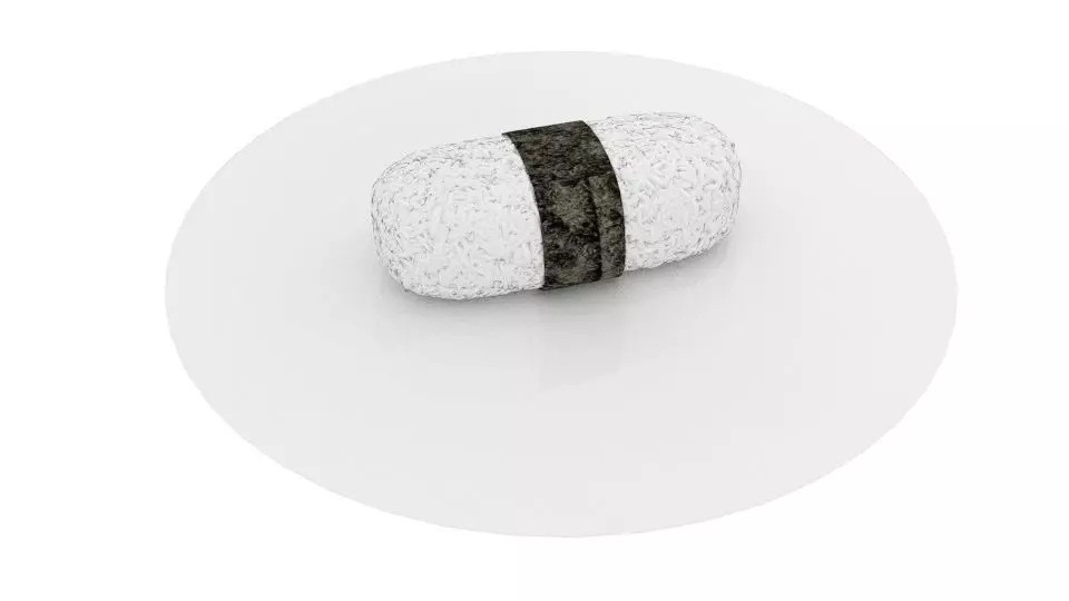 Sushi roll in circle 3D model_0