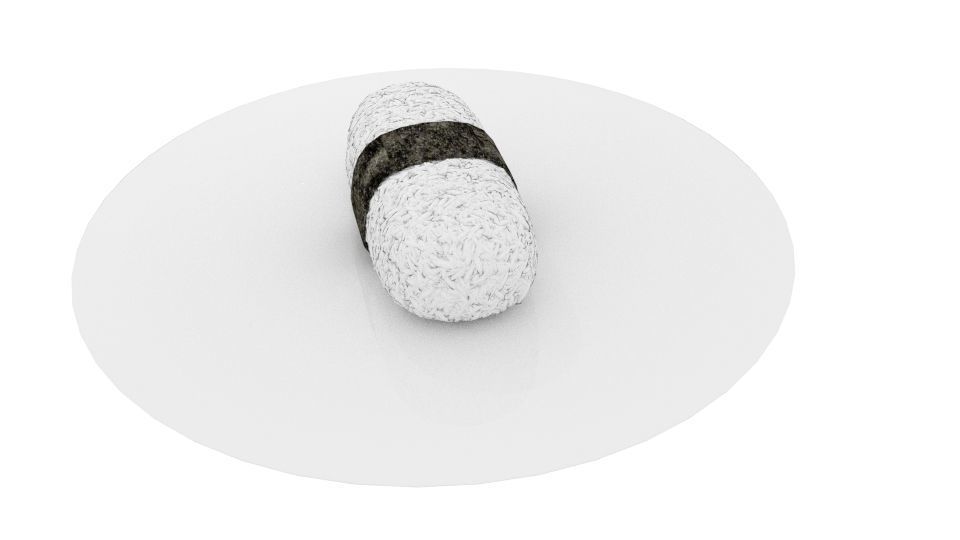 Sushi roll in circle 3D model_2