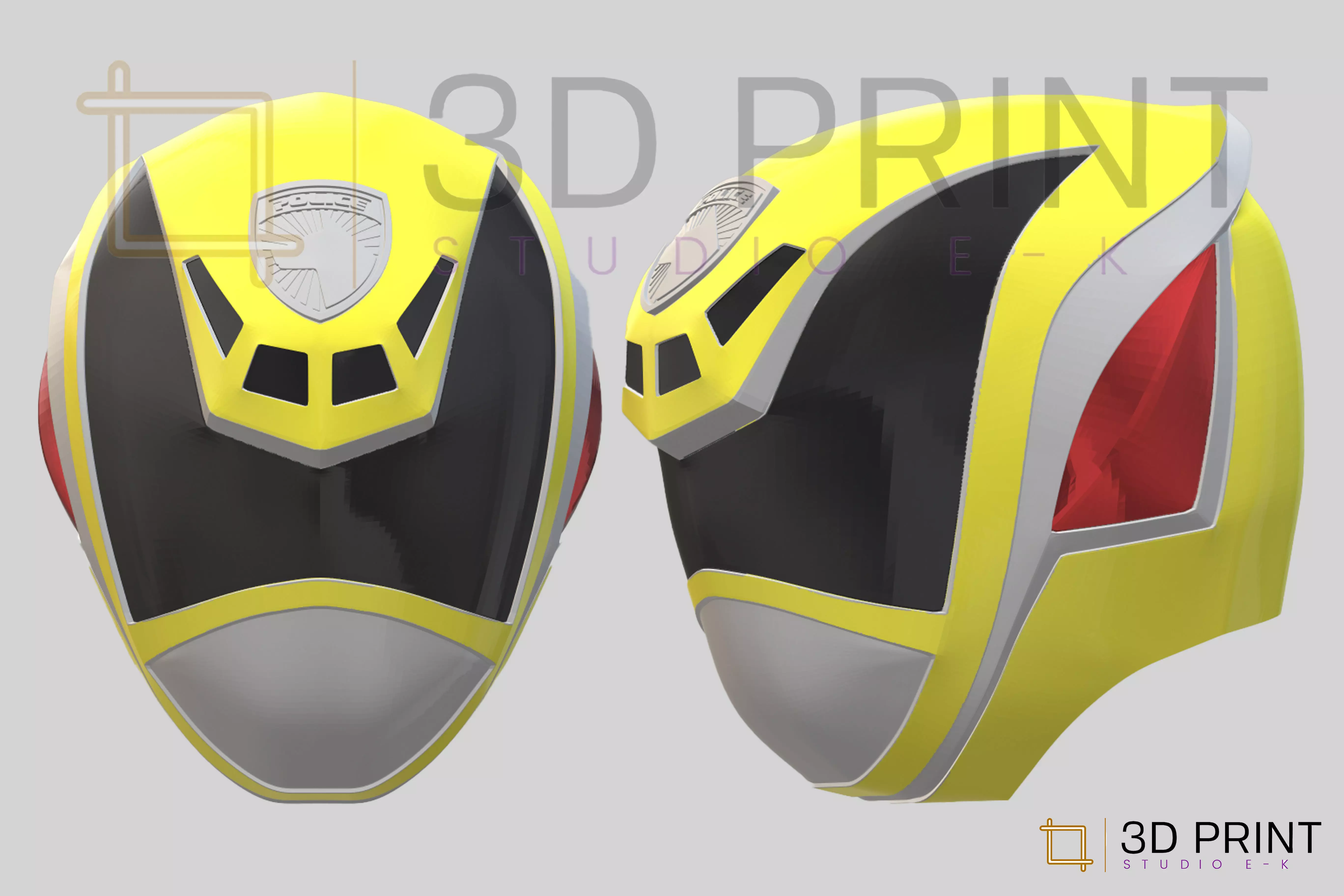 Power Rangers SPD Yellow Ranger helmet 3D print model_0
