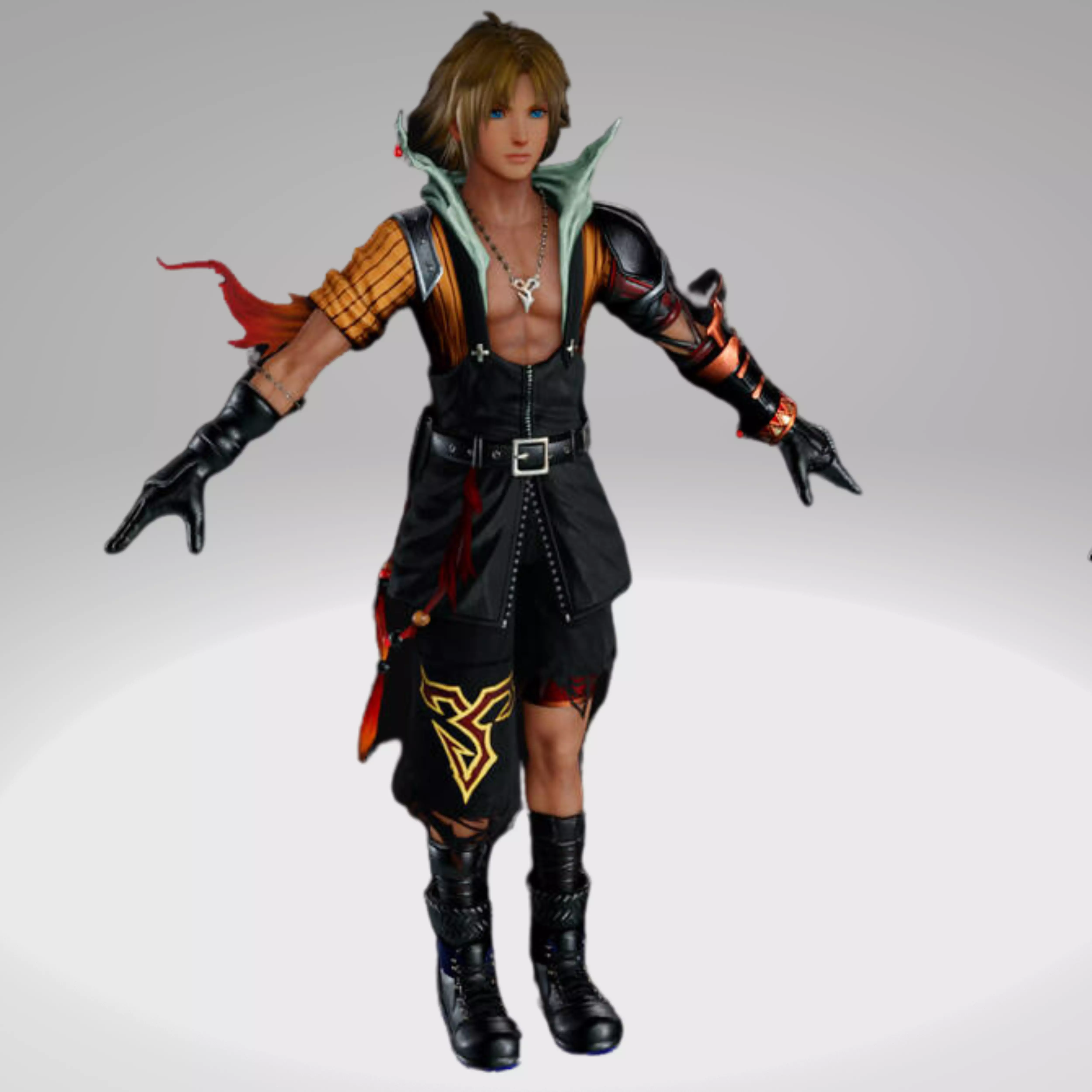 Final Fantasy - Dissidia Nt - Tidus Low-poly 3D model_0