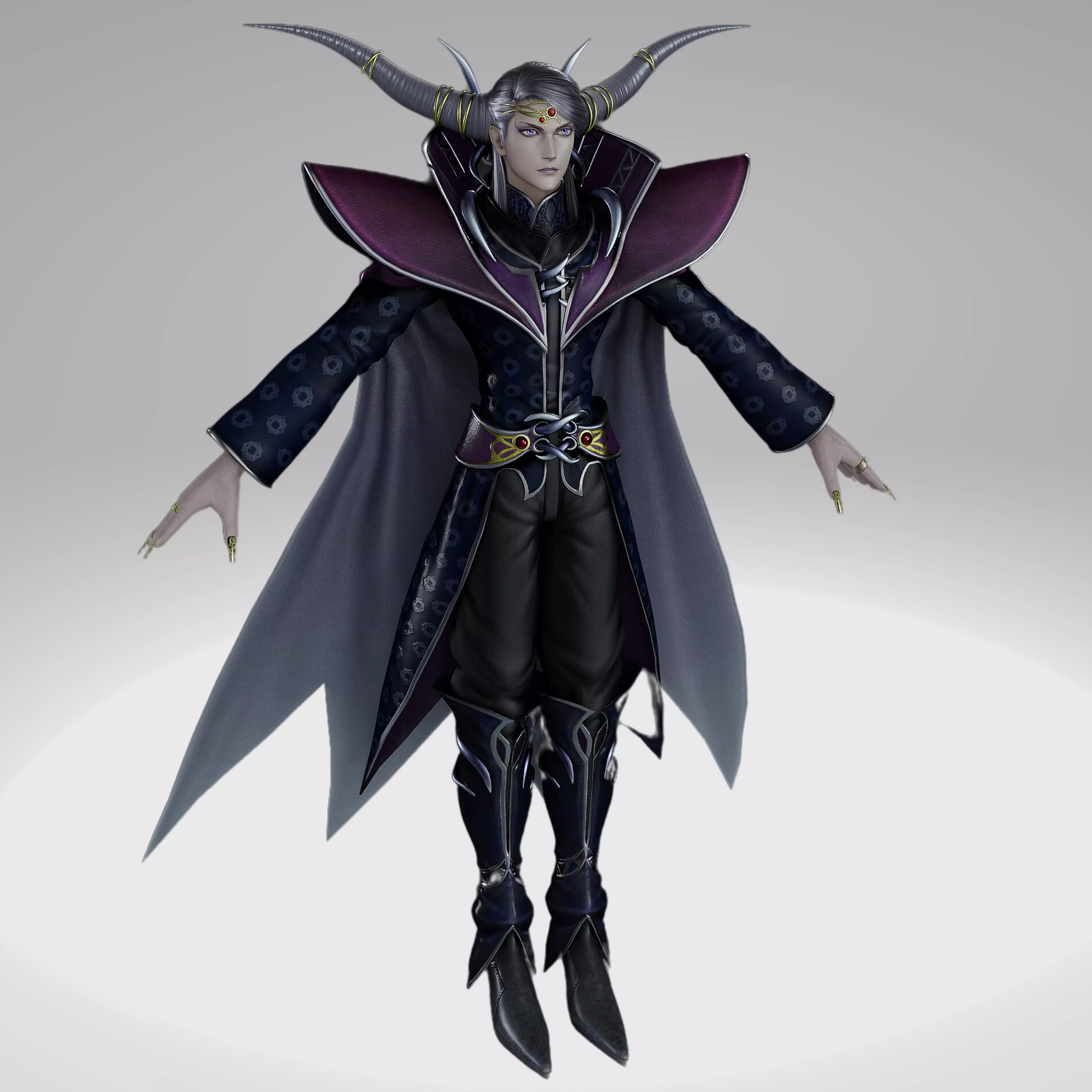 Final Fantasy - Dissidia Nt - The Emperor Violet Robe Low-poly 3D model_0