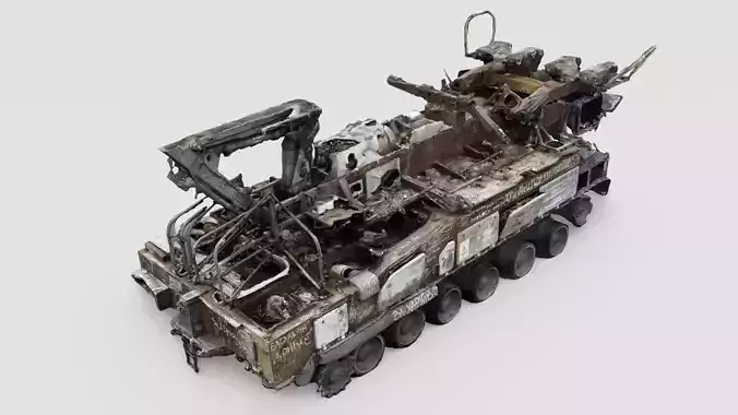 russian 9A39 Gadfly Grizzly TEL transloader destroyed in Ukraine 3D model